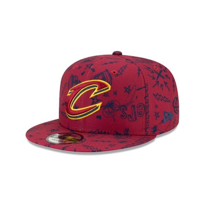 Cleveland Cavaliers Gorra | New Era NBA Doodle 9fifty Snapback Cap Mexico - Rojos